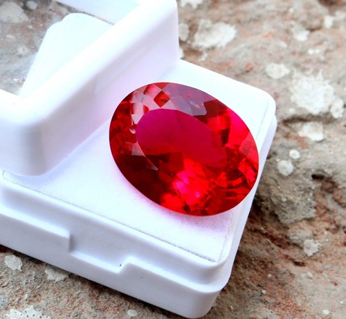 Natural Flawless Mozambique Blood Red Ruby 50.25 Ct Oval Cut Loose Gemstone - Picture 5 of 6