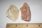 2pc NATURAL ROUGH 1.3"- 1.7" SATYALOKA YELLOW & ROSE AZEZTULITE STONE PAIR 49.1g — photo 3