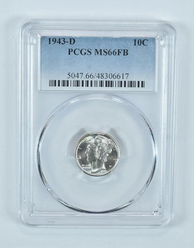 1943-D Mercury Dime MS66 FB PCGS Blue Label *8700