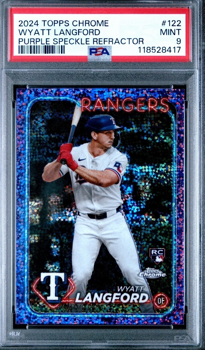 2024 Topps Chrome - Wyatt Langford #122 Purple Speckle Refractor /299 (RC)