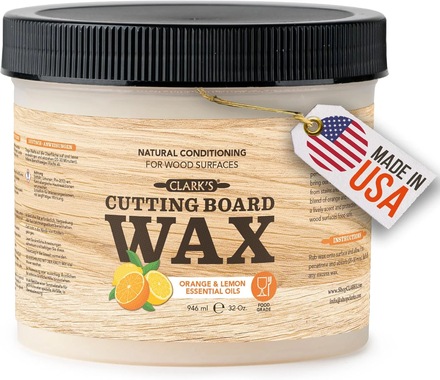 Cutting Board Wax Food Grade - All Natural Butcher Block Conditioner for Wooden