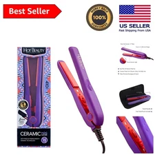 Versatile 1/2" Mini Flat Iron with Travel Pouch - Curl & Straighten Effortlessly