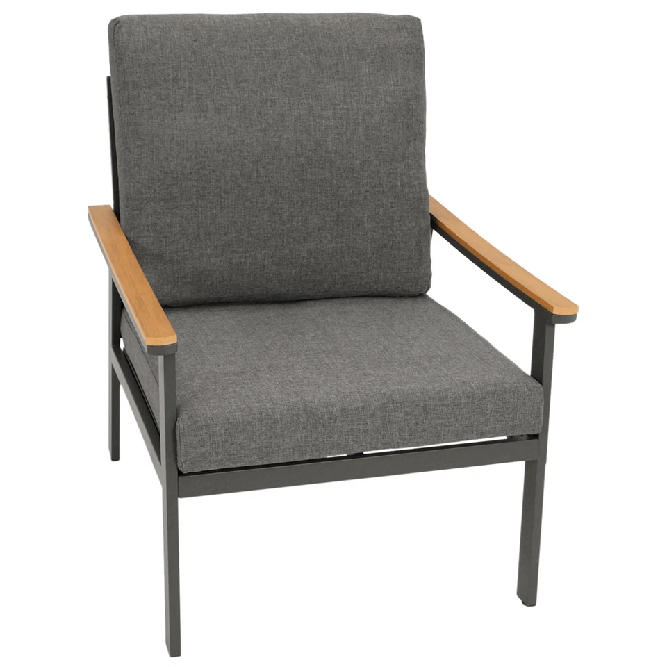 Loungeset Lounge Sitzgruppe CALGARY 4-teilig Aluminium grau Kunstholz wetterfest - Bild 3 von 4