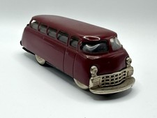 Vintage Schuco Mirako Bus 1004 Maroon Tin Litho Windup Toy