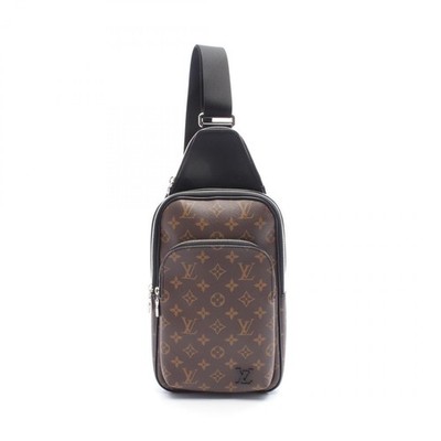 LOUIS VUITTON Avenue Sling Waist Bauchtasche M46327 Monogram Macassar Leder B...