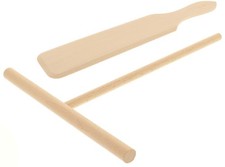 2 x Set 2-tlg. Crepeswender und Crepesverteiler gro&szlig; Crepes - Set aus Buchenholz