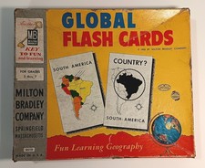Global Flash Cards By Milton Bradley Educational Game Kids VTG 1958 Geography