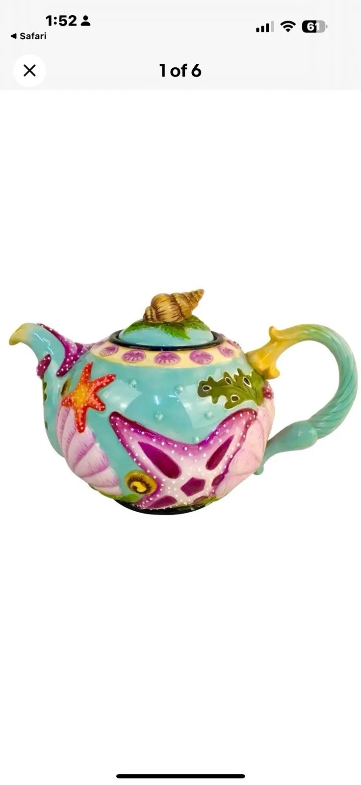 Blue Sky Clayworks Starfish Teapot