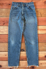 Vintage 90s Y2K Levi's 960 Orange Tab Jeans Women's 9 Made USA Raw Hem 28x30