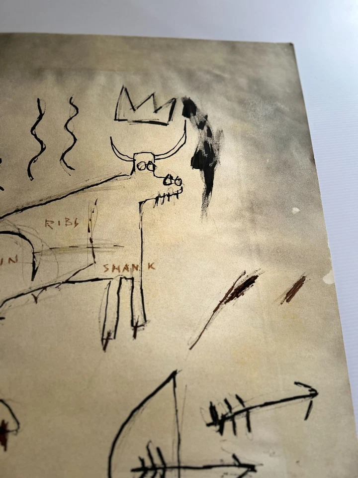 Jean-Michel Basquiat "Después" Dibujo Original Foto 4 de 4