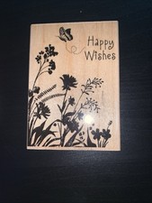 Hero Arts Happy Wishes Rubber Mounted Wood Stamp