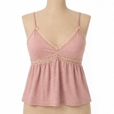 Y2K Fairy Lace Babydoll Cami Tank Size M Pink Coquette Dainty Romantic Empire
