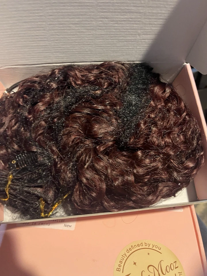 FLUFYMOOZ 9PZS Extension Capelli Clip in Extension Capelli Ricci 22 Pollici - Immagine 2 di 3