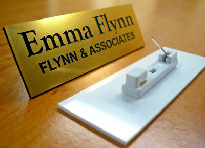 Employee Id Badge Custom Engraved 1" X 3" Plastic Name Tag - Foto 9