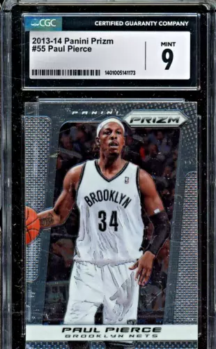 2013-14 Panini Prizm #55 Paul Pierce Brooklyn Nets HOF CGC 9 MINT and bonus card