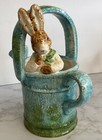Ceramic Watering Can With Peeping Bunny In Excellent Condition.