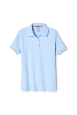 French Toast Girls 2Pk Short Sleeve Interlock Polo School  Light Blue - Size XL