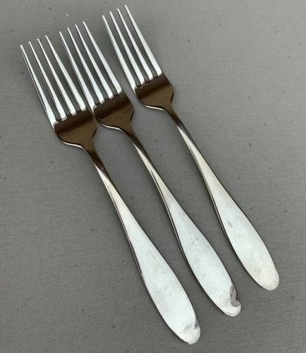 3 Dinner Fork Mikasa Hamilton Vietnam 18/10 Stainless Steel Flatware Glossy