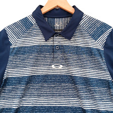 Oakley Polo Shirt Mens Medium Blue Short Sleeve Lightweight Tennis Golf Casual