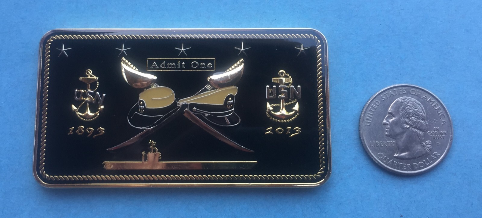 US NAVY CHALLENGE COIN - USS DWIGHT D. EISENHOWER (CVN-69) FY-14 CHIEF / CPO