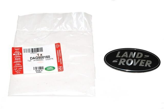 Genuine Land Rover / Range Rover Front Name Plate Badge – Black & Silver, Part #DAG500160