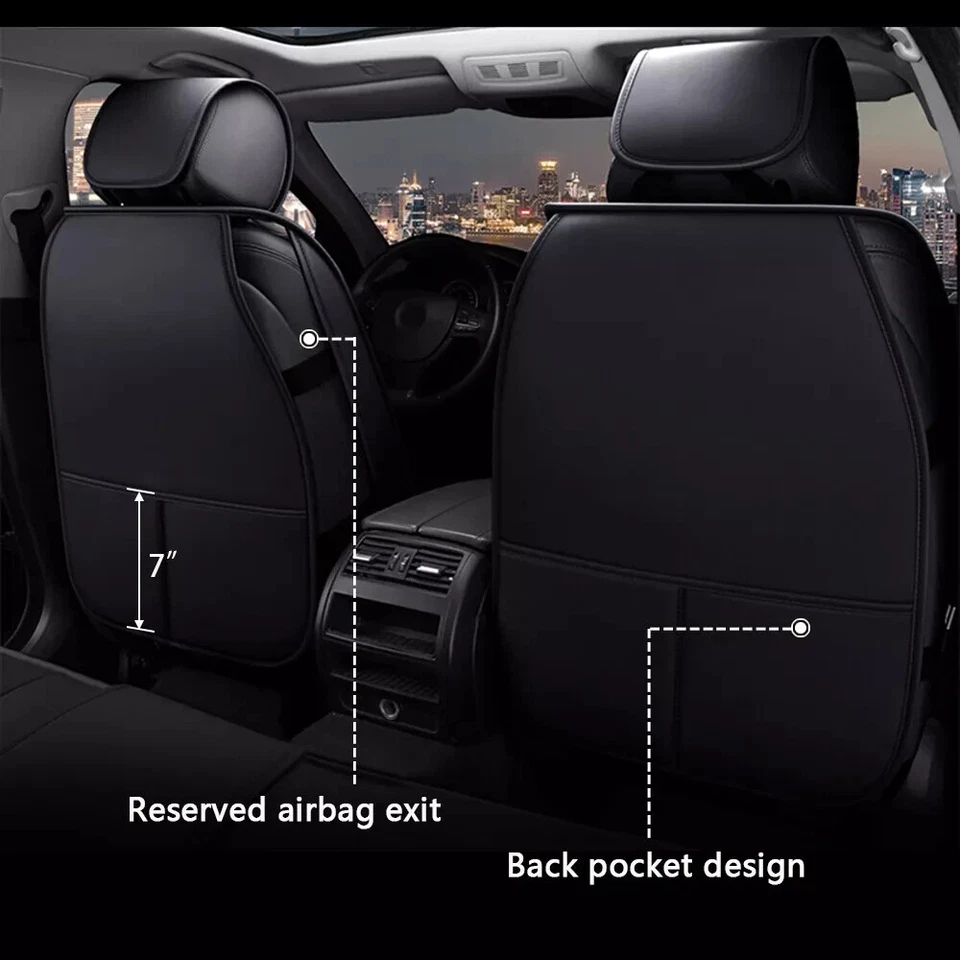 Car Seat Covers for Volvo V50 V70 V60 V90 Cross Country 5 Seats Leather Black — 第 4/4 张图片