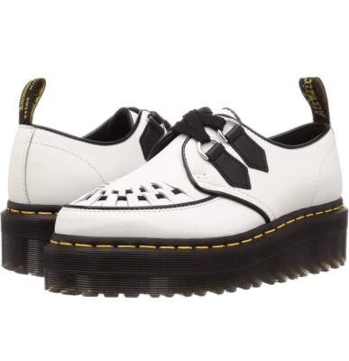 靴 Dr.Martens SIDNEY UK6 white RARE Dr Martens Lace Up Sidney Quad Platform Creepers Size 6