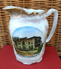 Montpelier VT Library Creamer Wheelock Germany Souvenir Vintage Color Pitcher