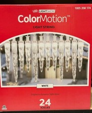 Gemmy Lightshow Color Motion 24 Count White Deluxe LED Christmas Icicle Lights