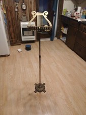 Amazing Antique Solid Brass Music Stand Musical Conductor Decor Restaurant Event