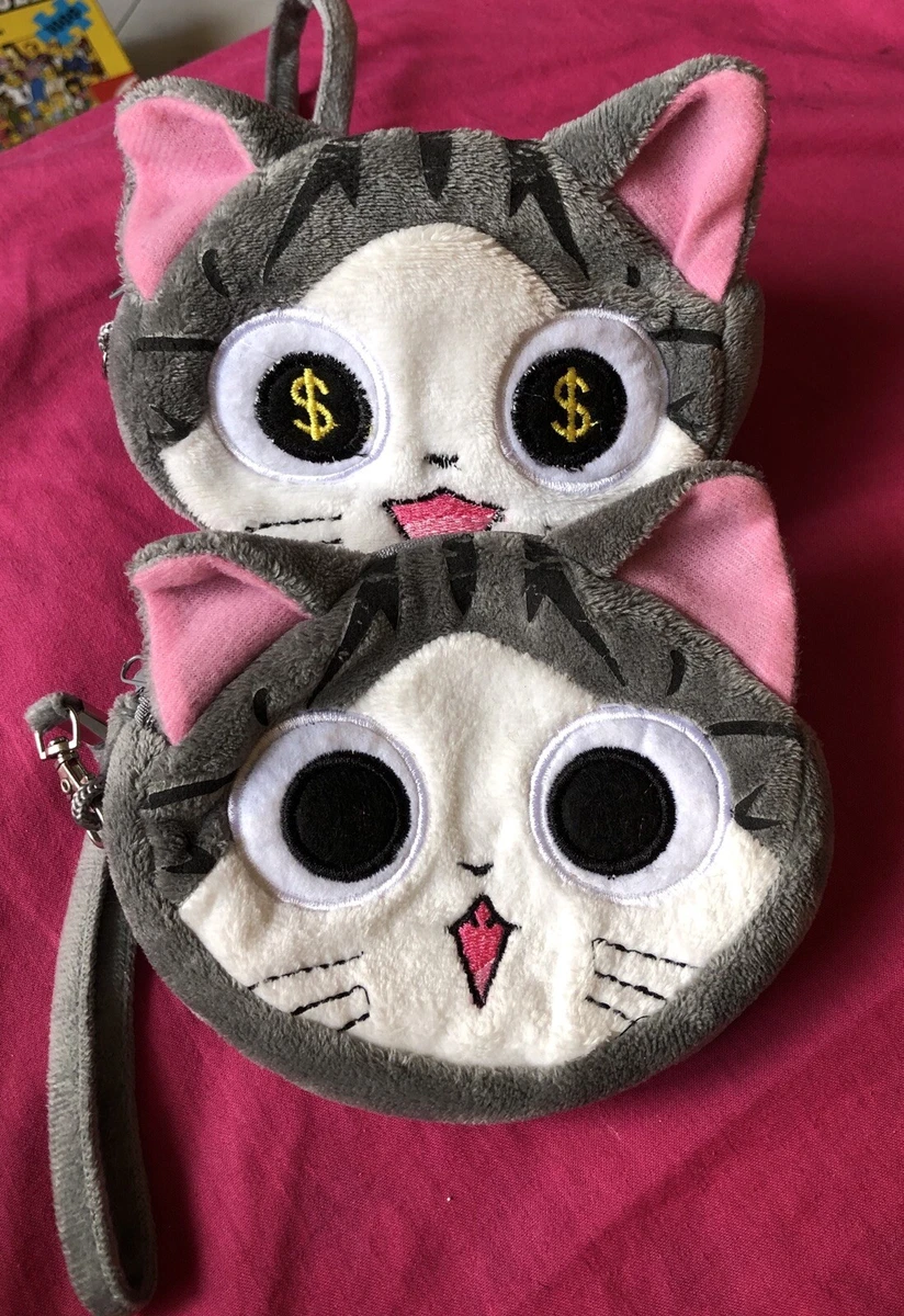 2 Borsellini Portamonete Peluche Gatto Chi Doppia Cerniera eBay