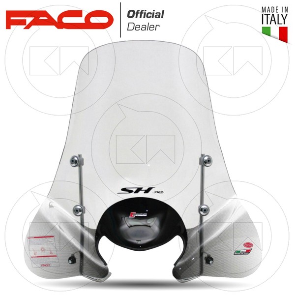 22316 Hoher Parabrezza Faco Klar Mit Befestigungs-Kit FüR Honda SH 125-150 2004-image