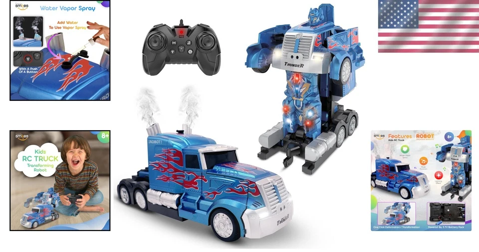 Exciting Kids RC Truck Toy - Transforming Robot with Lights & Music for Boys - Image 2 of 4