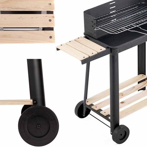 BBQ Barbecue HK-05 Black Mat à Roulettes + 3 étagères + Grande Grille de Cuisson - Photo 6/12