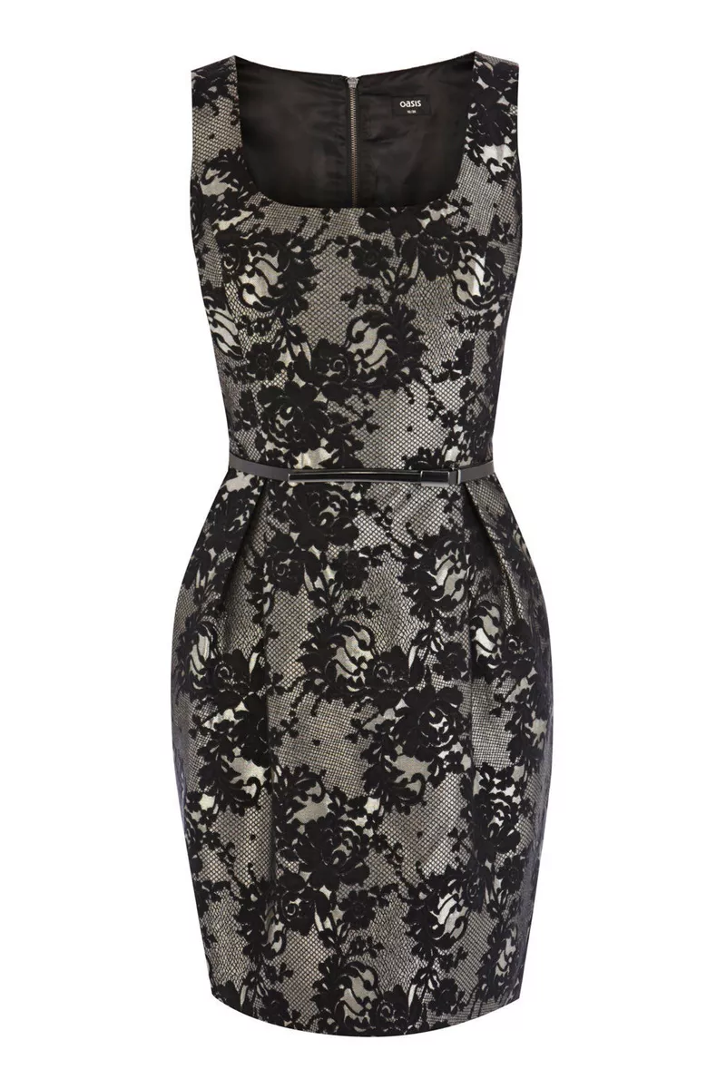Oasis Ria Jacquard Lantern Dress 8 eBay