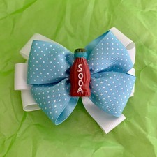 GIRL'S HANDMADE HAIR BOW - Soda Pop Charm - 5" wide