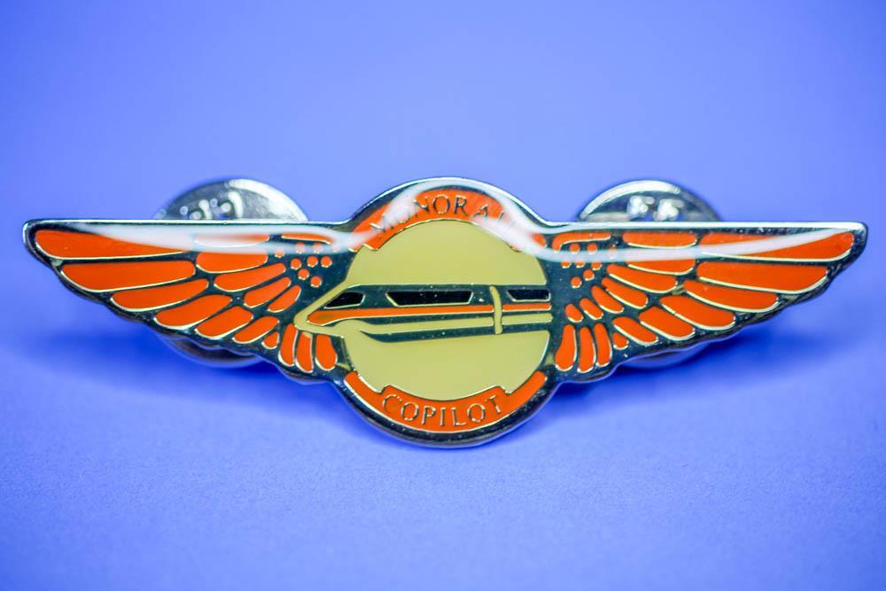 Disney World Monorail 40th Anniversary Copilot Wing Pin Orange June 14 1999