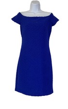 NWT Y2K Brat Star Dress Royal Blue Bodycon Stretch Women’s Size Medium