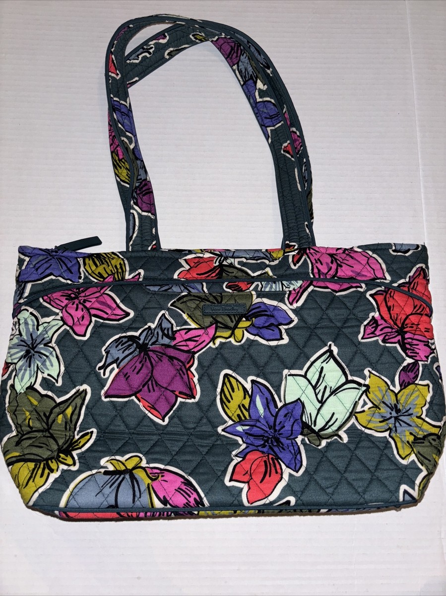 VERA BRADLEY Mandy Zip Tote Falling Flowers Bag 15675-I12 Green
