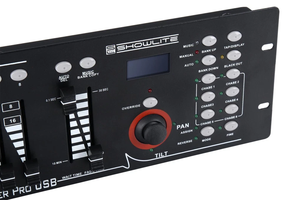 192 Kanal Profi DMX Controller Disco LED DJ Licht Steuerung Rack Lichtpult USB - Bild 3 von 4