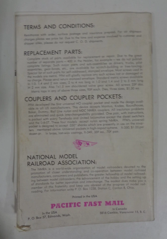 Lot of 10 Pacific Fast Mail HO Scale Catalogs 5th - 13th Edition & 1976 Brochure - Image 3 of 4