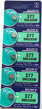 5 PK SONY 377 SR626SW SILVER OXIDE MADE IN JAPAN GOOD EXP 12/35 FREE SHIP