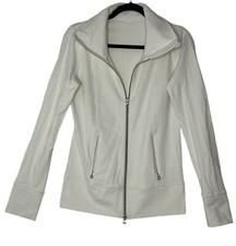 Lululemon Daily Yoga Track Jacket Women  s Size 6 Ivory Long Sleeve Athleisure