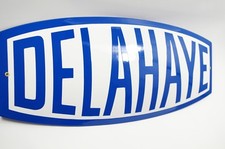 Plaque emaillée DELAHAYE logo 30x75 cm -NEUF- garantie 10 ans insigne