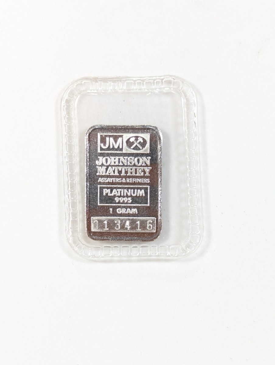 Vintage 1 Gram Platinum Bar Johnson Matthey 9995 Fine Rare JM Bar