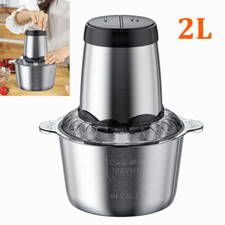 2L Electric Food Chopper Electric Stainless Steel Processor Meat Grinder Mixer