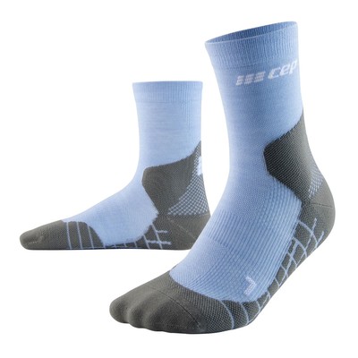 CEP Women's Hiking Light Merino Mid Cut Compression Sky Blue Socks (WP7CF5)