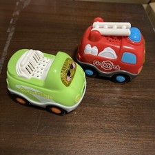 V Tech Go Go Smart Wheels lot of 2 - Green Convertible  Firetruck - Free Ship