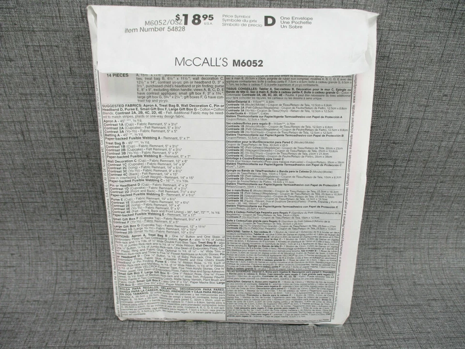 McCall's M6052 Cakes Aprons Wall Decor Purse Gift Box Sewing Pattern - Image 3 of 4