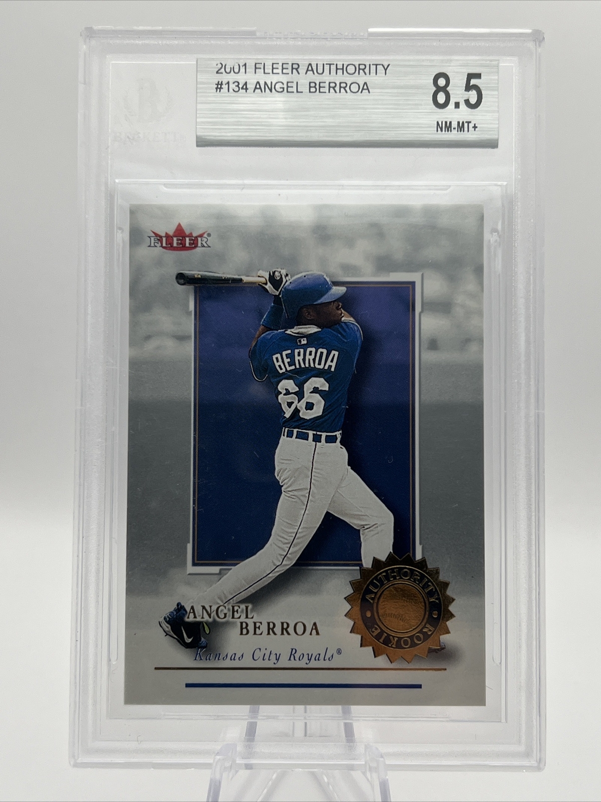 ANGEL BERROA ROOKIE 2001 FLEER AUTHORITY #/d BECKETT BGS 8.5 KANSAS CITY ROYALS